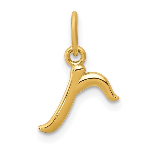 10k Yellow Gold Letter r Initial Charm - Picture 1 of 4